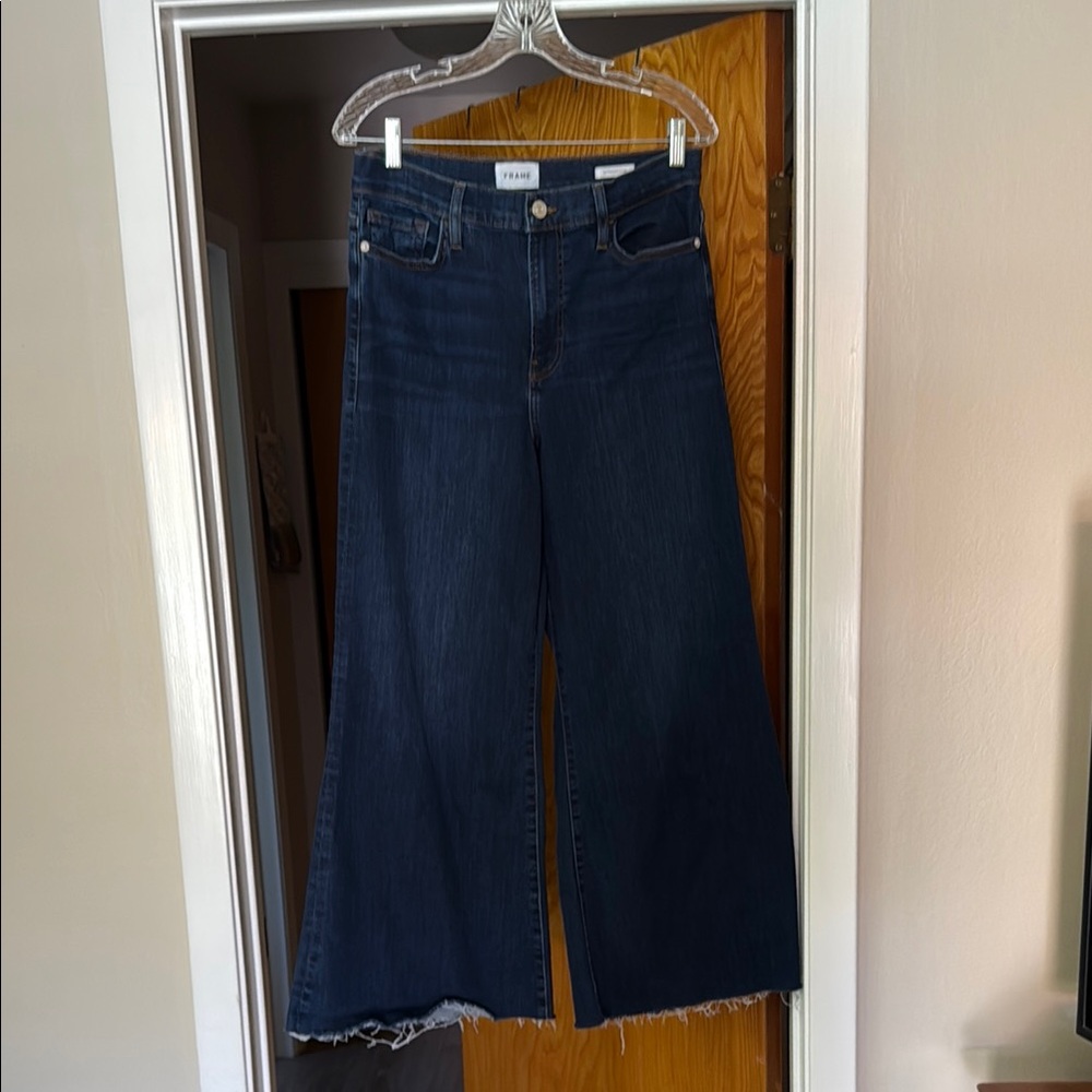 Frame Denim Blue Flare Wide Leg Jeans